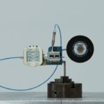 Fördersystem LAfet®-SM GS mit einer Drahtspule und einem angeschlossenen Kapillarschlauch zur Handführung von Feindraht.