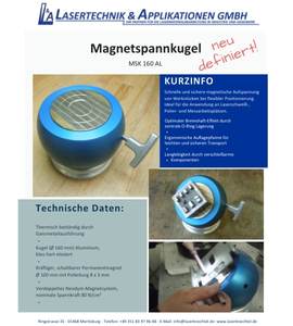 Produktdatenblatt zur Magnetspannkugel